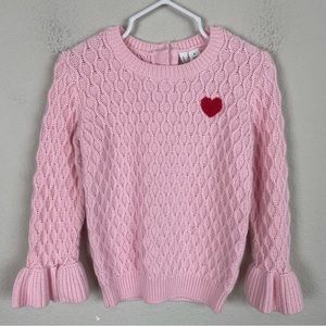 Janie and Jack Pink Sweater with Red Heart